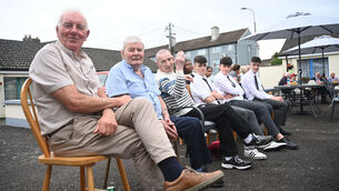 <p> Charlie McAllister, Midleton with Dan Twomey and Mike Sexton at the Summer Garden Party for locals of SHARE at Cnoc Mhuire, Fair Street, off Cathedral Road. Organised by Paddy O'Brien. Pic Larry Cummins.</p>
