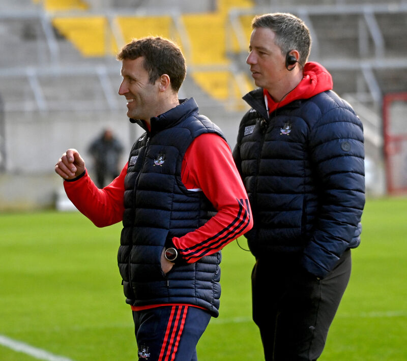 Cork manager Ben O'Connor and Anthony Nash, selector against Tipperary during the O'Neills.Com Munster under 20 HC at Pairc Ui Chaoimh in 2023. Picture: Eddie O'Hare Cork manager Ben O'Connor and Anthony Nash, selector against Tipperary during the O'Neills.Com Munster under 20 HC at Pairc Ui Chaoimh in 2023. Picture: Eddie O'Hare