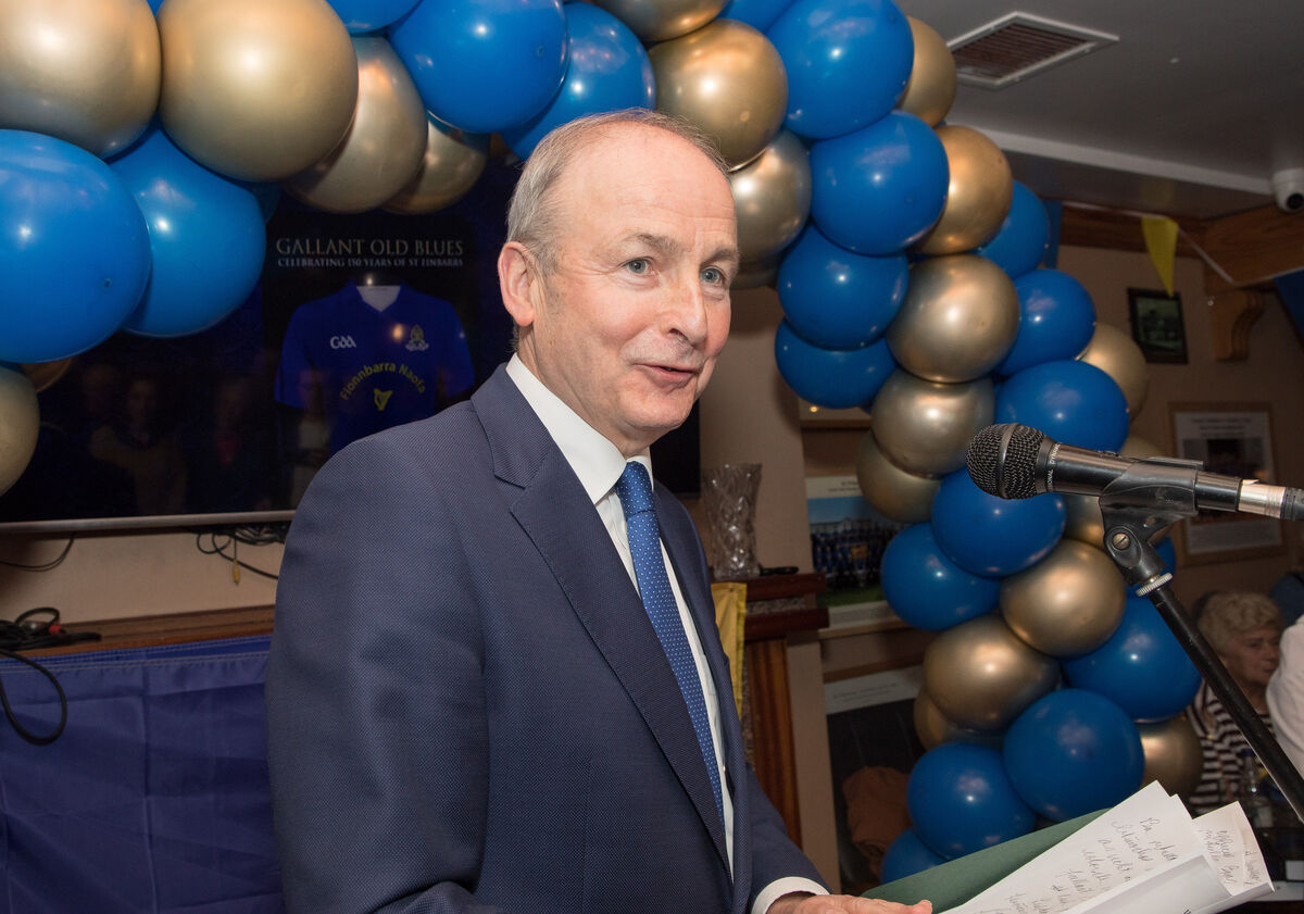 An Taoiseach Micheál Martin TD speaking at the launch of the Barrs book 'Gallant Old Blues' which took place at St. Finbarr's H&amp;F Club Pavillion, Cork. Picture: David Creedon