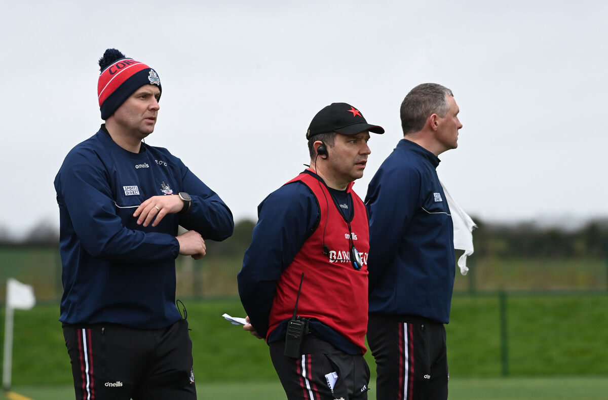  New Fermoy football coach Eamon O'Connor on the left when he was a Cork U20 football selector under Ray O'Mahony. Picture: Larry Cummins