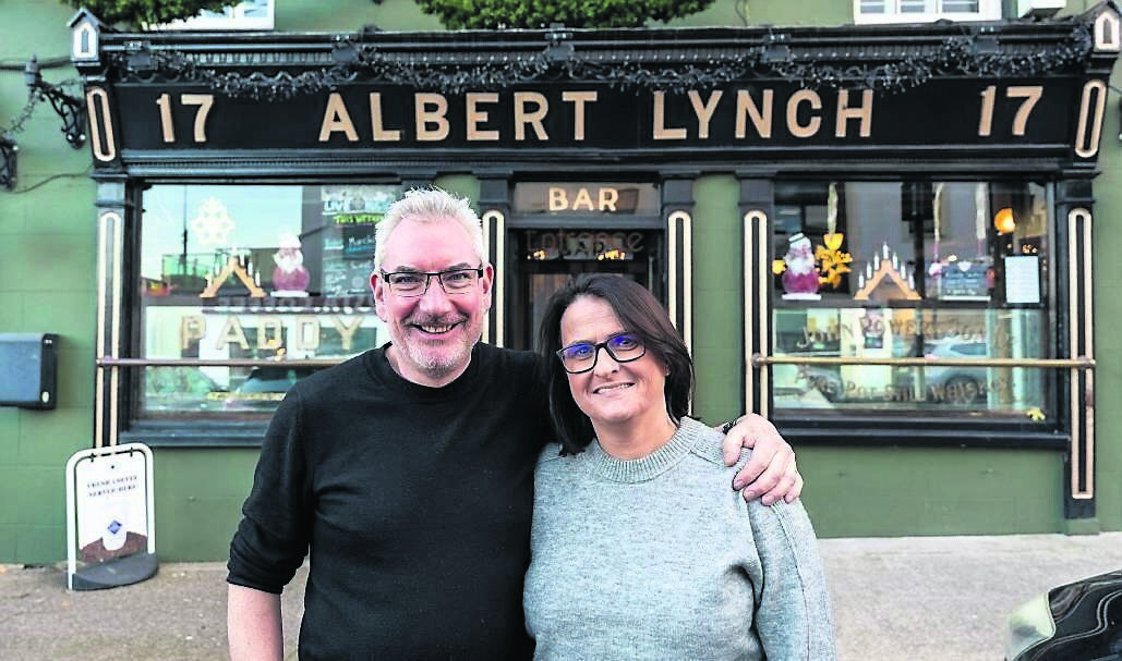 Denis and Joy Murphy outside Albert Lynch's pub in Mallow. Pictures: Noel Sweeney. Denis and Joy Murphy outside Albert Lynch's pub in Mallow. Pictures: Noel Sweeney.