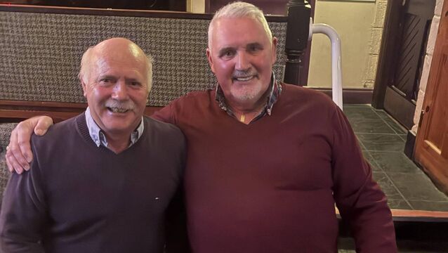 <p>Francie Higgins and Greg Creagh, who won an All-Ireland together in 1982, enjoyed the Gonkers reunion night recently.</p>