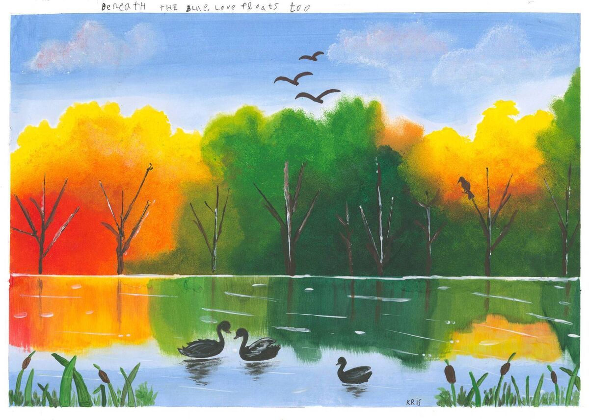 Beneath The Blue, Love Floats Too’, by Cork student Krishavraj Karthikeyan. Beneath The Blue, Love Floats Too’, by Cork student Krishavraj Karthikeyan.