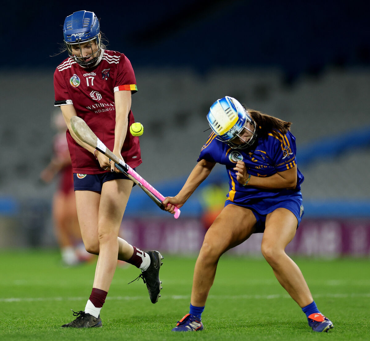 Athenry’s Eimear Keane and Stephanie Punch of St Finbarr's, battling at Croke Park. Picture: INPHO/James Crombie Athenry’s Eimear Keane and Stephanie Punch of St Finbarr's, battling at Croke Park. Picture: INPHO/James Crombie