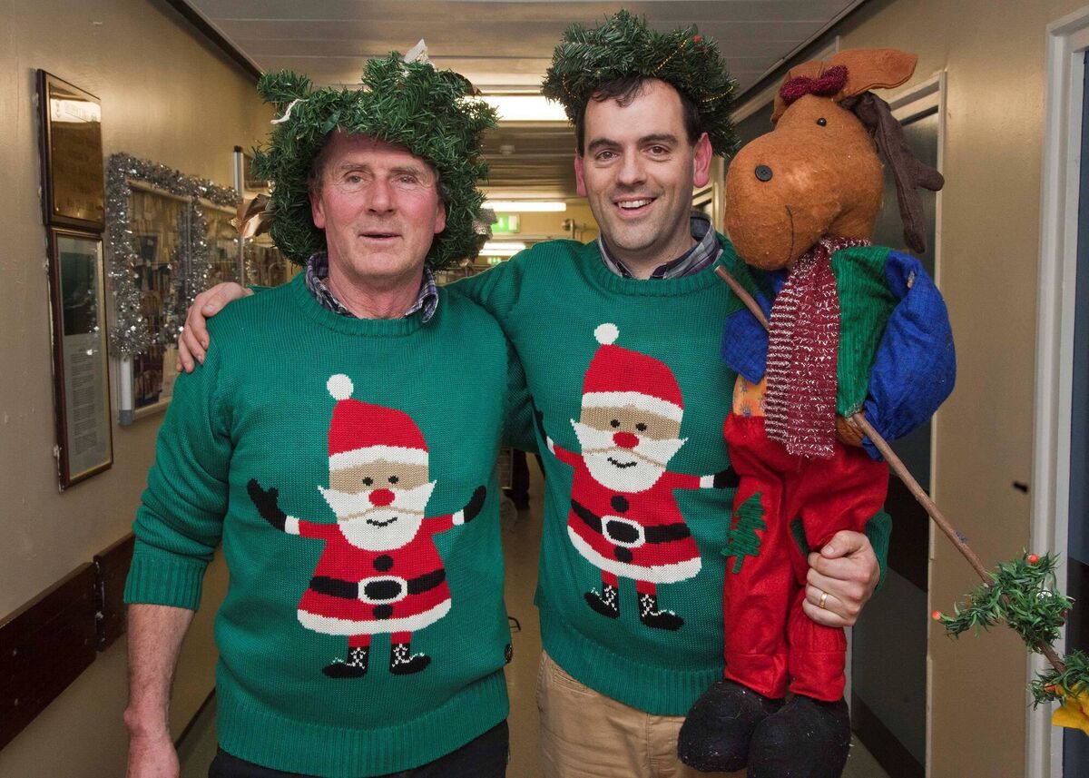Jim and his son Keith Hanley of Hanleys decorationing at the CUH Children's Unit in 2012. Picture Clare Keogh