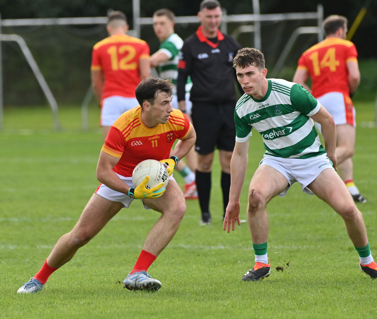 Jack Dillon of Mallow looking for a way past Eoin Guinane of Valley Rovers. Picture: Dan Linehan Jack Dillon of Mallow looking for a way past Eoin Guinane of Valley Rovers. Picture: Dan Linehan
