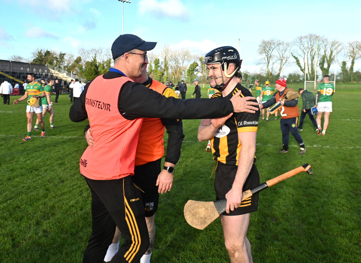  Kilbrittain manager Joe Ryan with Bertie Butler after the Munster final. Picture: Dan Linehan