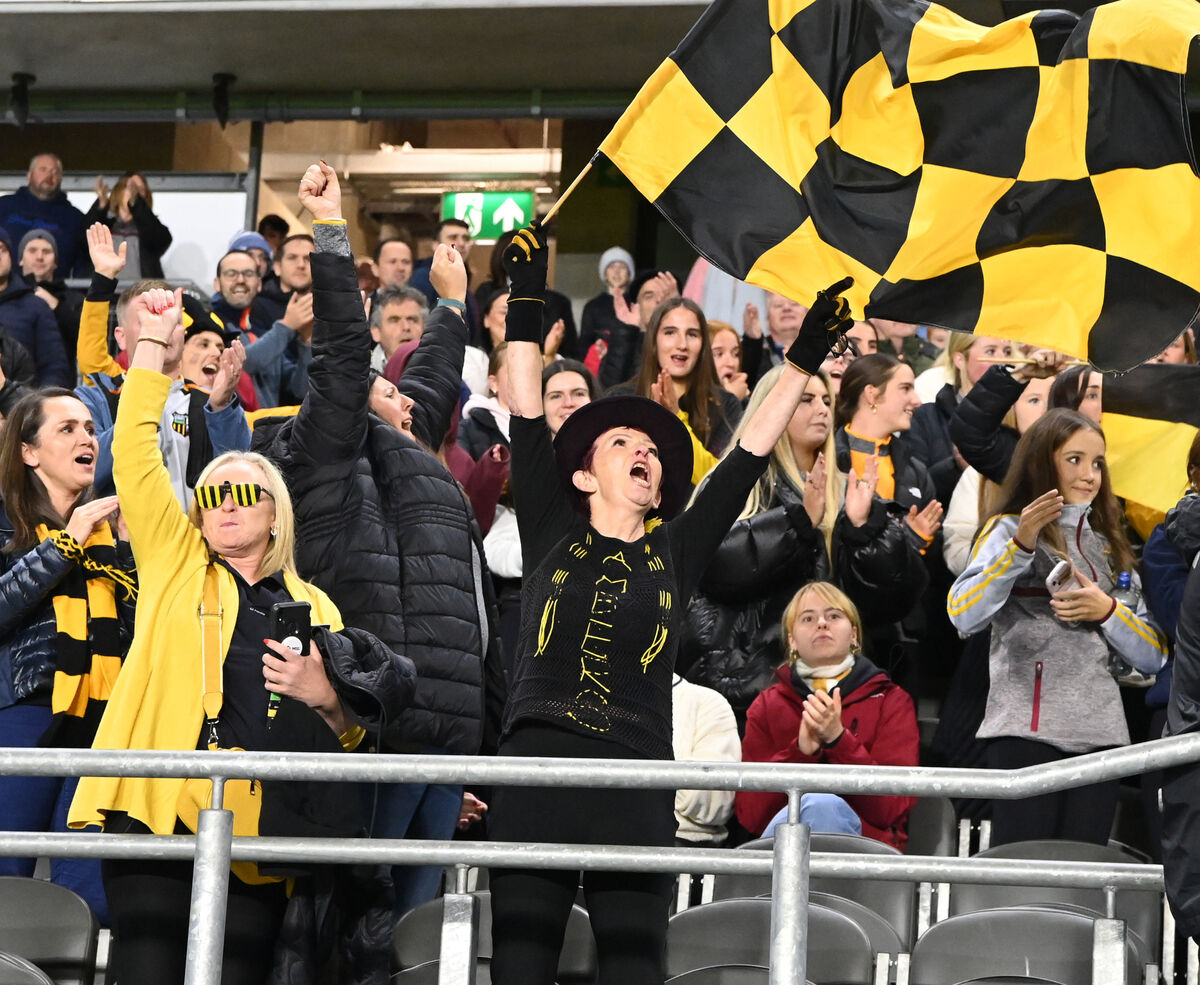 Kilbrittain supporters celebrate after defeating Glen Rovers in October's Co-op SuperStores Cork Premier JHC final at SuperValu Páirc Uí Chaoimh. Picture: Eddie O'Hare