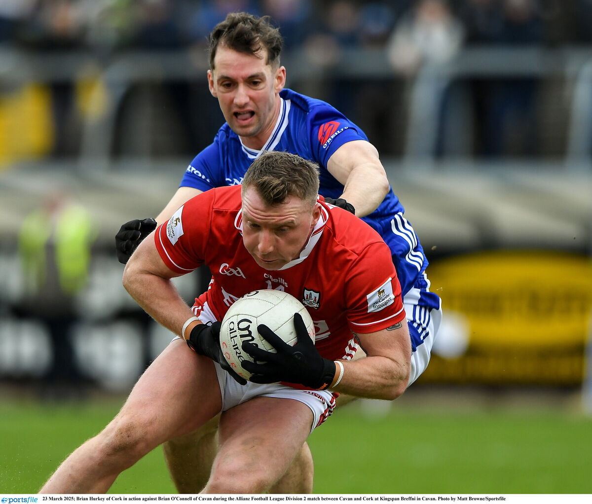 Brian Hurley of Cork in action against Brian O'Connell of Cavan back in March. Picture: Matt Browne/Sportsfile Brian Hurley of Cork in action against Brian O'Connell of Cavan back in March. Picture: Matt Browne/Sportsfile