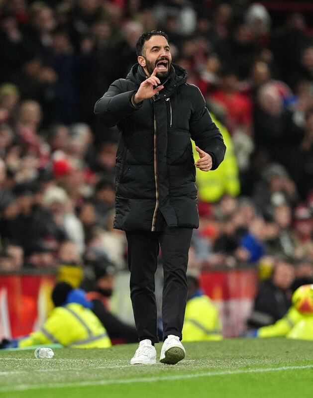 Manchester United manager Ruben Amorim during the Premier League match against Bournemouth at Old Trafford, Manchester. Picture: Martin Rickett/PA Wire