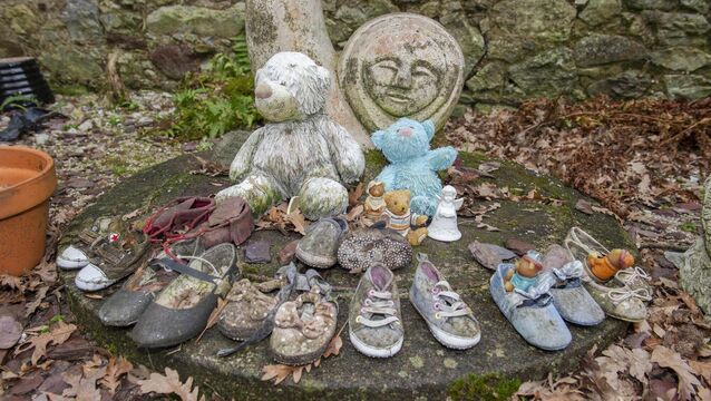 <p>An ageing memorial at the Bessborough ‘Mother and Child’ Home Cemetary in Cork</p>