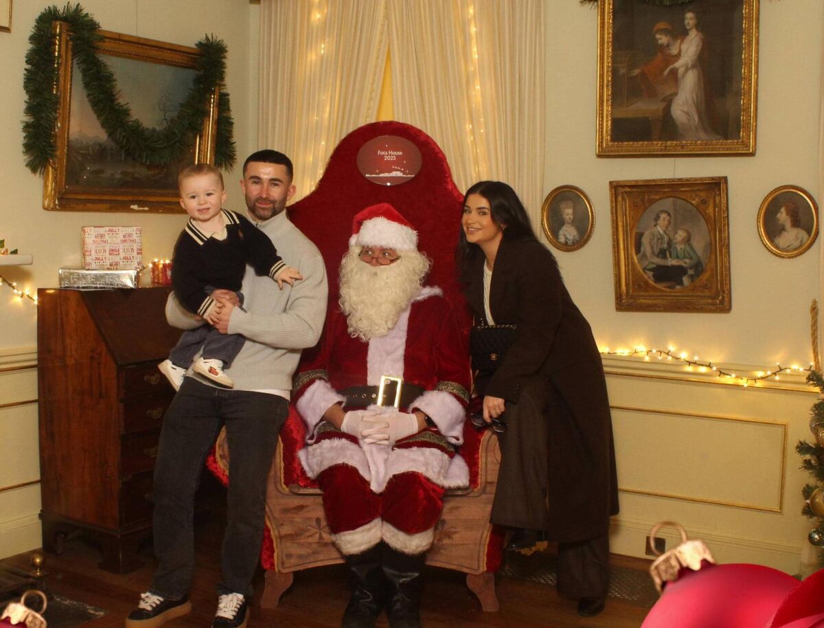Claudia Rose, Sean and Romeo visiting Santa at Fota House. 