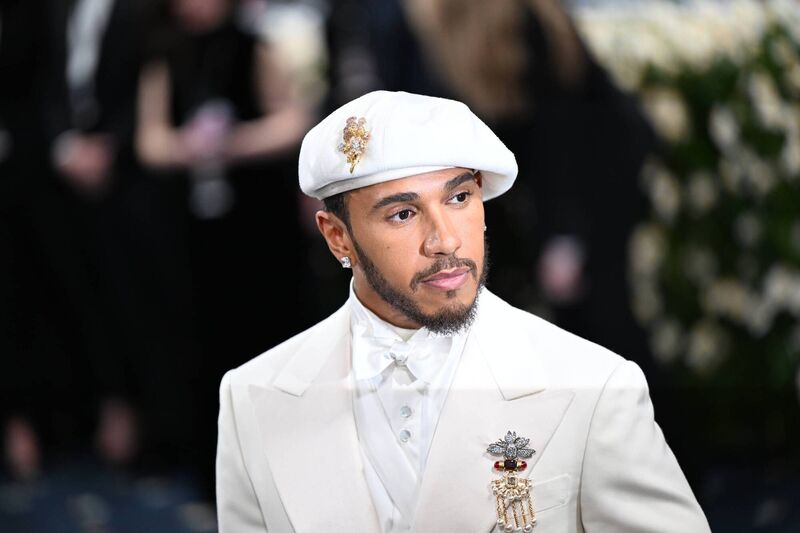 Lewis Hamilton wore a custom beret by Stephen Jones. Picture: Matt Crossick/PA
