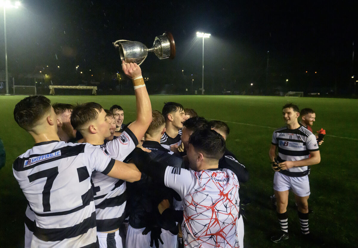 St Nick's celebrate their win in the U21 B football championship final. Picture: Dan Linehan