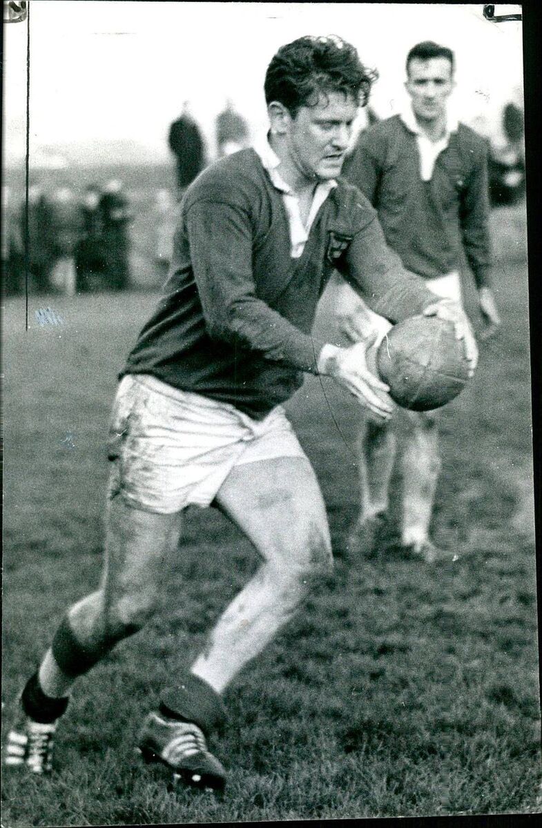 Barry McGann kicking for touch for Munster.