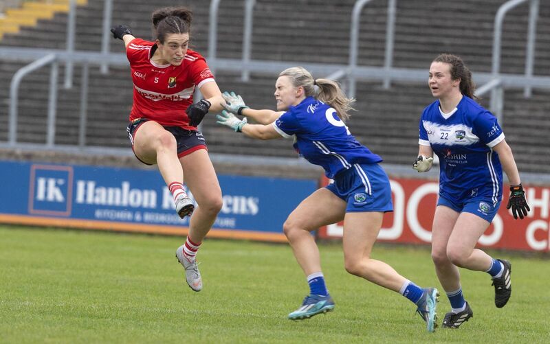 Sadbh McGoldrick shoots for Cork against Laois. Picture: Alf Harvey