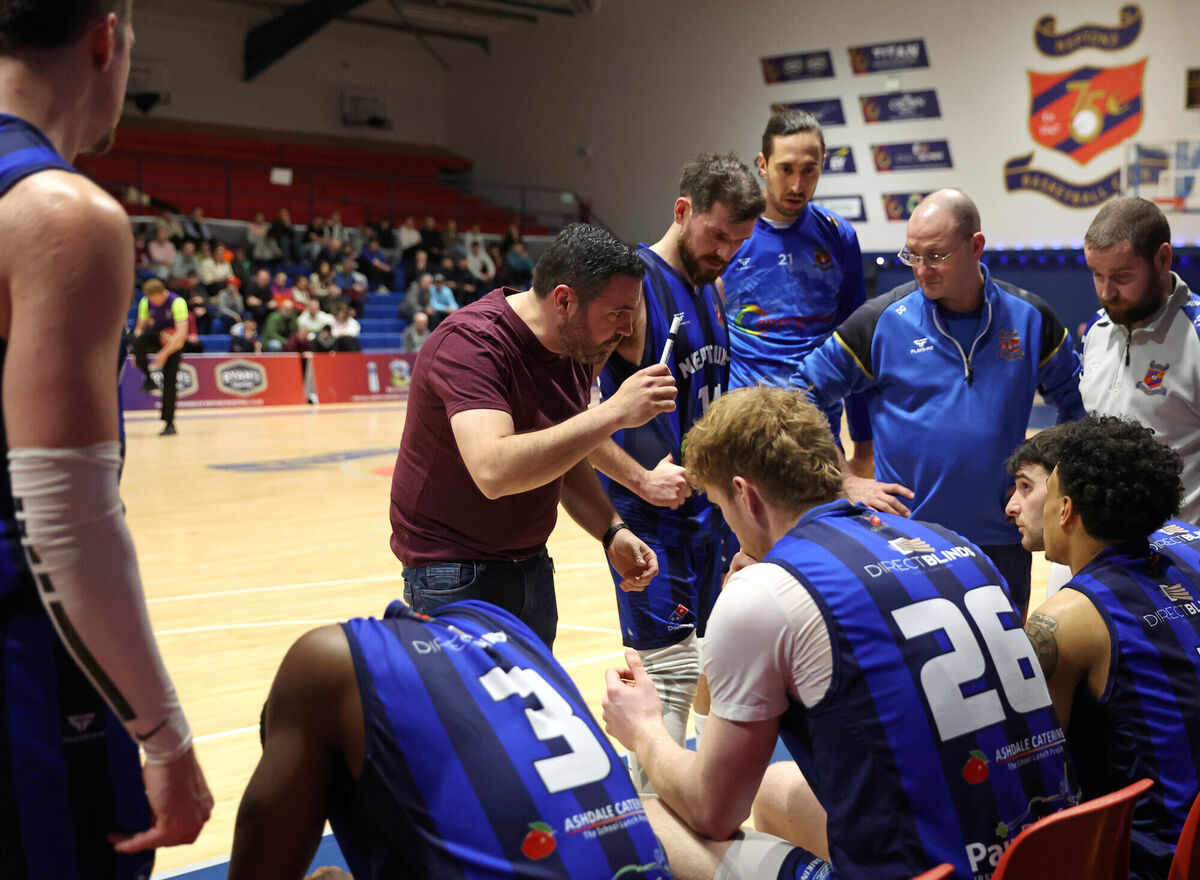  Ciaran Kiveney issues instructions in Neptune's win over Tralee Warriors. Picture: Jim Coughlan.