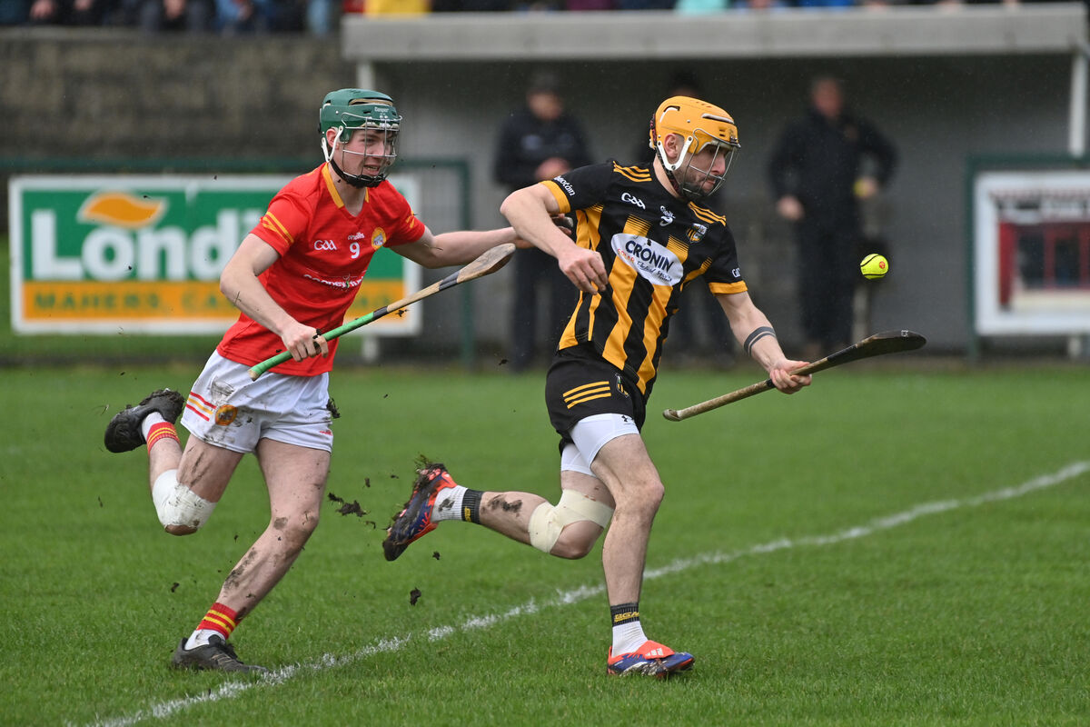  Josh O'Donovan of Kilbrittain tries to get away from Brian Smith of Davidstown-Courtnacuddy. Picture: Dan Linehan