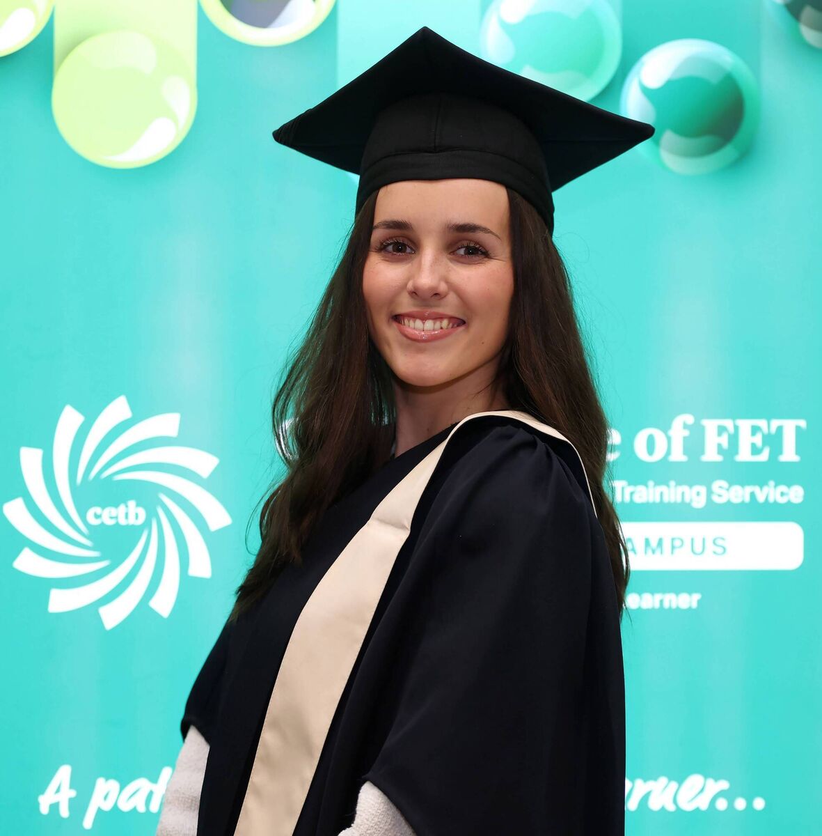 Graduate, Faye Delanty, Level 5 Beverage Service Certificate.