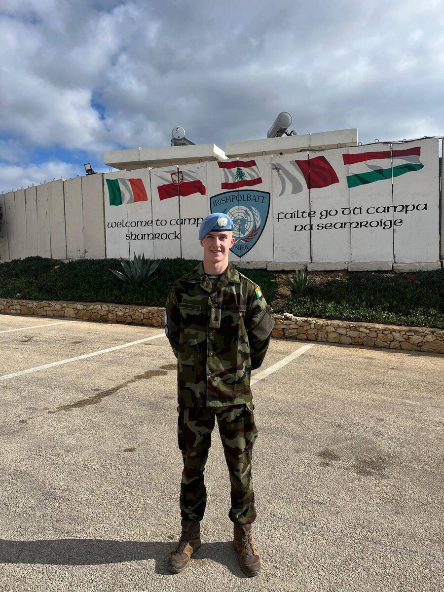 Pte Adam Rooney from Carrigtwohill on his first deployment to Lebanon. Picture: Donal O'Keeffe