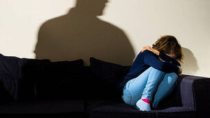 Depression, alcohol and domestic violence abuse stock