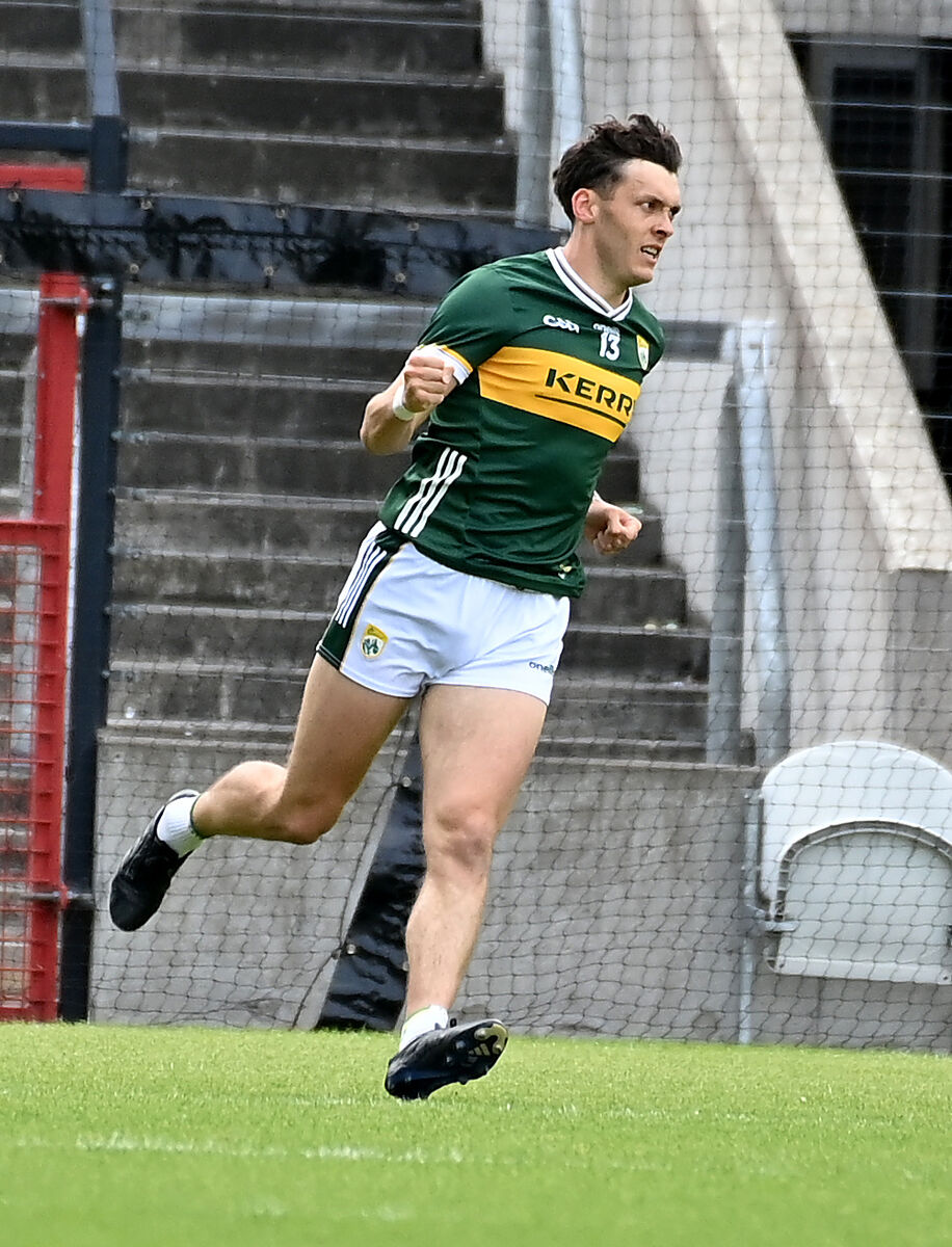 Kerry' s David Clifford celebrates a goal against Cork last May. Picture: Eddie O'Hare