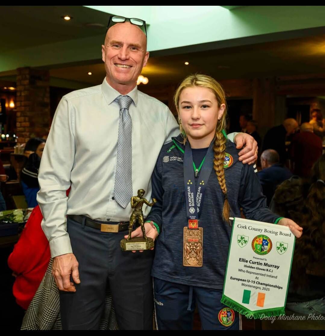 Cork Boxing: Gary O'Connor, The Muskerry Arms, with European bronze medalist Ellie Murray, Golden Gloves Boxing Club. Cork Boxing: Gary O'Connor, The Muskerry Arms, with European bronze medalist Ellie Murray, Golden Gloves Boxing Club.