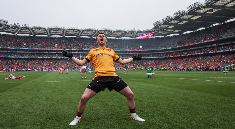 Louth's Niall McDonnell celebrates after the win over Meath last summer. Picture: INPHO/James Crombie