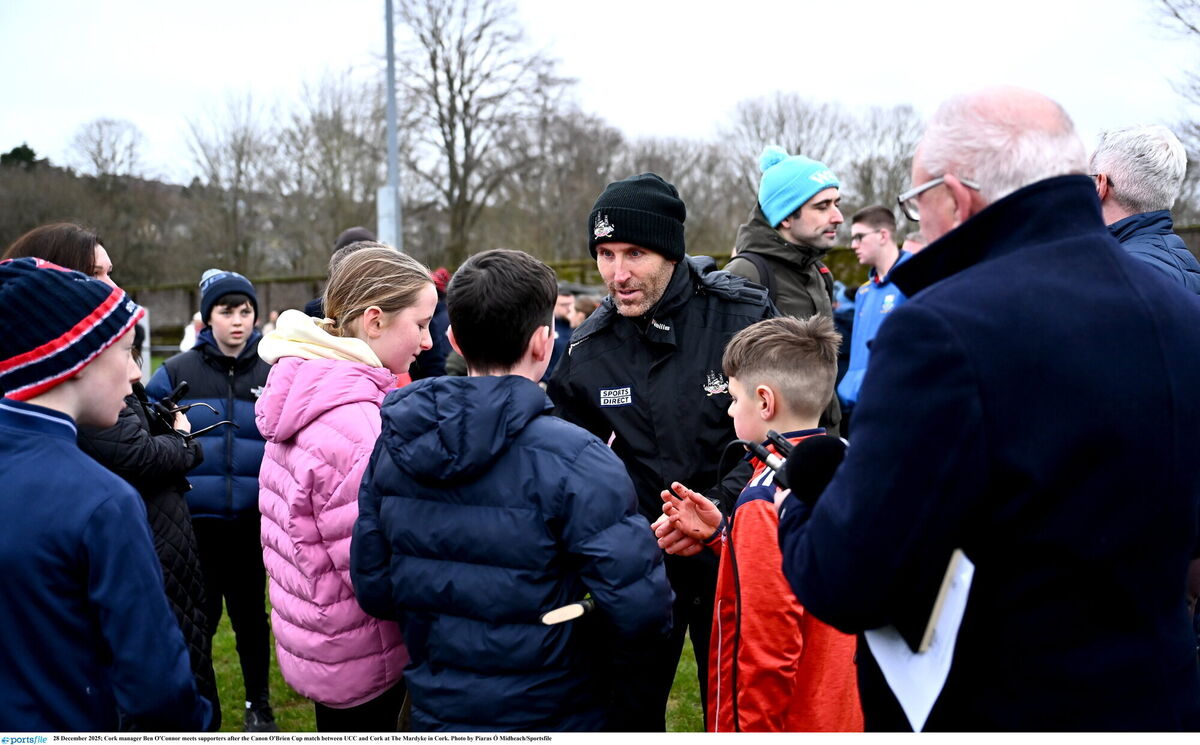 Cork manager Ben O'Connor meets supporters. Picture: Piaras Ó Mídheach/Sportsfile Cork manager Ben O'Connor meets supporters. Picture: Piaras Ó Mídheach/Sportsfile