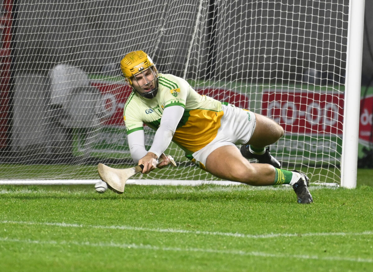 Bride Rovers goalkeeper Cian Hogan saves a penalty in the 2022 Co-op SuperStores SAHC semi-final shootout win against Blarney - the result was voided and the game played again, with Blarney winning. Picture: Eddie O'Hare