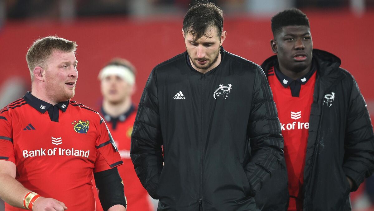 Munster vs Leinster: Munster's John Ryan and Tom Ahern dejected 