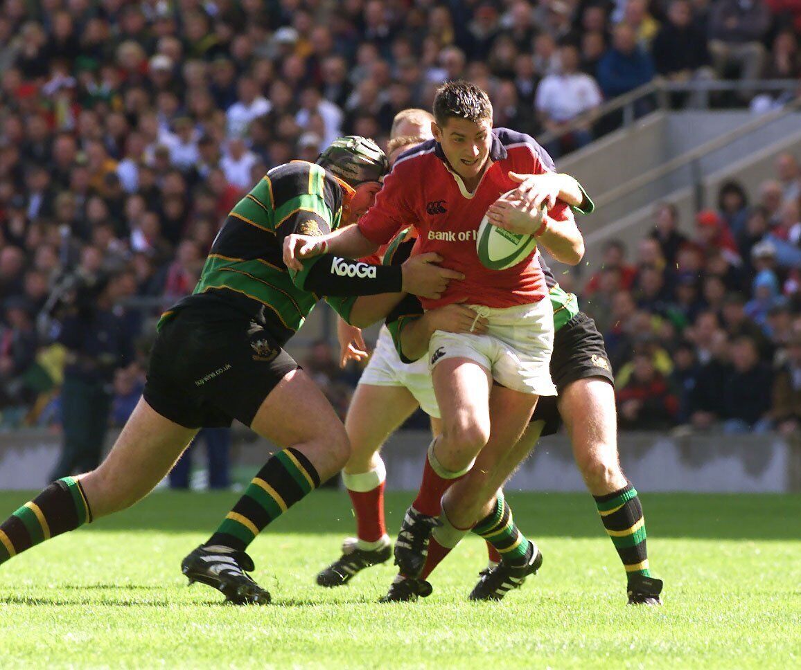 
                        Q22: Munster's Eddie Halvey on a break against Northampton in the the Heineken Cup final - but where? Picture: Kieran Clancy