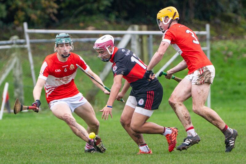 CBS High School Clonmel’s Aaron Cagney reaches to scoop the sliotar from Midleton CBS possession during the Dr Harty Cup hurling clash. Picture: Chani Anderson. CBS High School Clonmel’s Aaron Cagney reaches to scoop the sliotar from Midleton CBS possession during the Dr Harty Cup hurling clash. Picture: Chani Anderson.