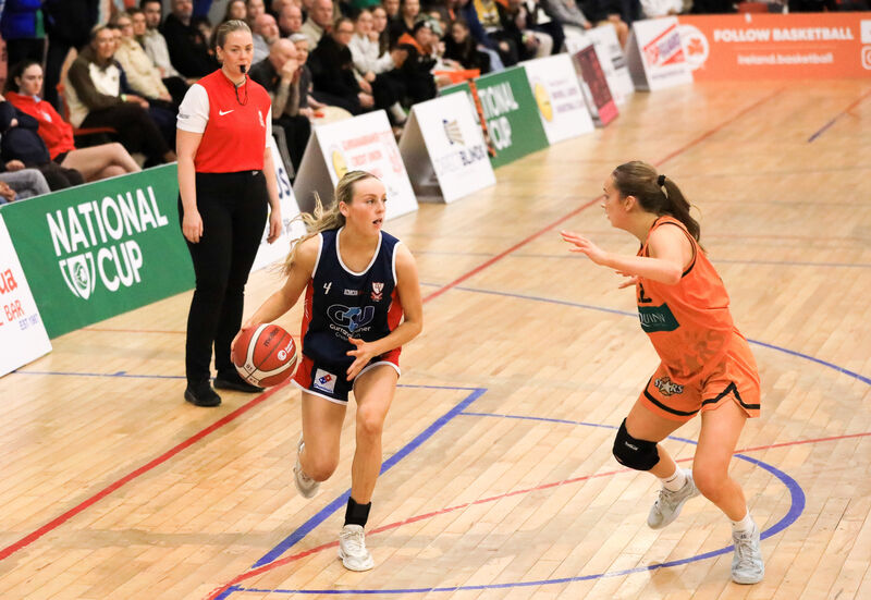 Brunell's Jean Aherne attacks the Kilkenny defence during the U18 Womens National Cup Semi Final between Gurranabraher Credit Union Brunell and Kilkenny Stars at the Parochial Hall, Cork. - Picture: David Creedon