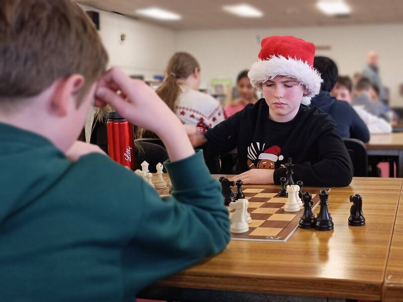 Luke Montgomery in deep concentration as he ponders his next move. Luke Montgomery in deep concentration as he ponders his next move.