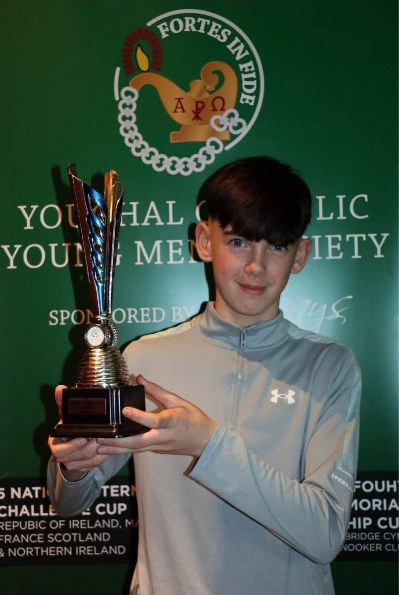 Cathal Horgan with the Phil Martin Trophy. Cathal Horgan with the Phil Martin Trophy.