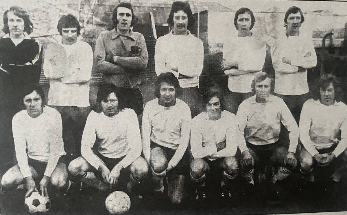 Cork Hibernians (1975/76): Back: Paddy O’Sullivan, John Lawson, Ger Spillane, John Trainor, John Brohan, Noel O’Mahony.  Front: Dave Kirby, Martin Sheehan (c), Harry Kirk, Dave Wigginton (RIP), Sonny Sweeney, Kevin Tully. 
