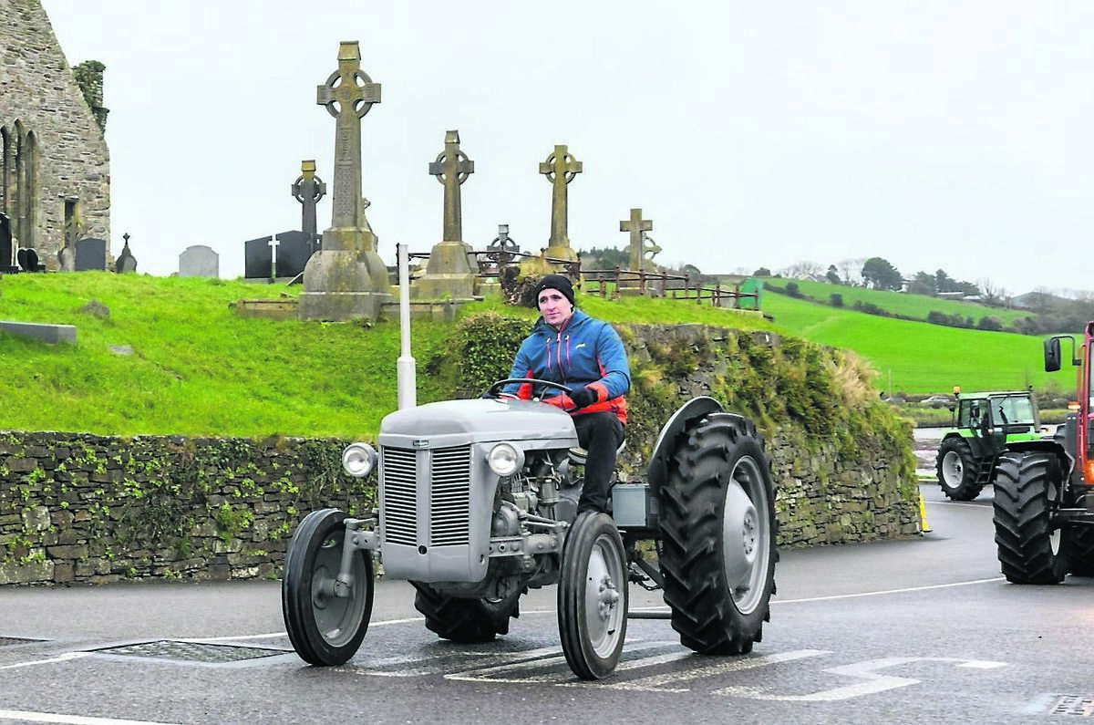 Arthur Crowley from Ovens, driving a 1952 Ferguson 20 during the Kilbrittain tractor run, as it passes the abbey at Timoleague. 	Picture: David Patterson
                    