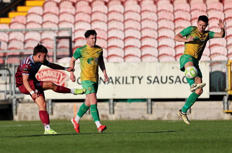  David Bosnjak, Cobh Ramblers, Adam Crowley, Rockmount  Munster Senior Cup Final 24/25, Cobh Ramblers V's Rockmount, at Turners Cross Stadium, Turners Cross, Cork.