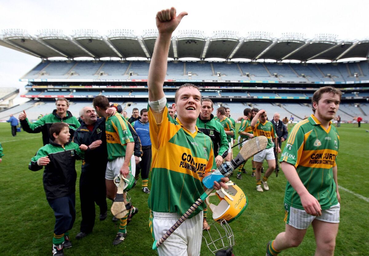 Meelin's DJ O'Sullivan celebrates after the 2011 win over John Lockes. Picture: Inpho/Ryan Byrne