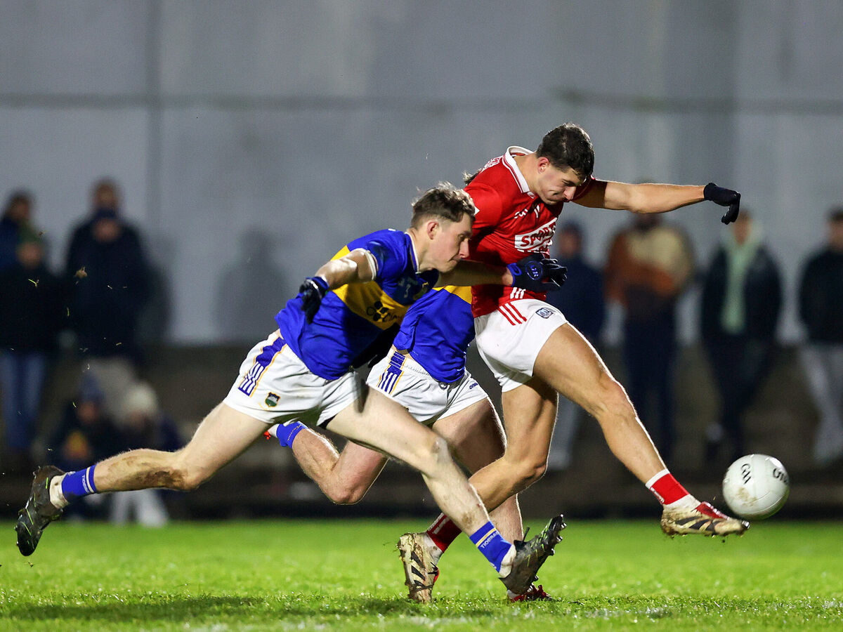 Cork’s Sean McDonnell shoots from Eoin O'Connell and Emmet Moloney of Tipperary. Picture: INPHO/Tom O’Hanlon