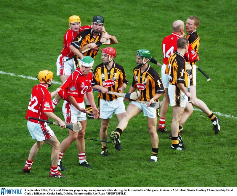 Cork and Kilkenny players square up to each other during the last minutes of the 2006 All-Ireland hurling final at Croke Park. Picture: Ray Ryan/SPORTSFILE Cork and Kilkenny players square up to each other during the last minutes of the 2006 All-Ireland hurling final at Croke Park. Picture: Ray Ryan/SPORTSFILE