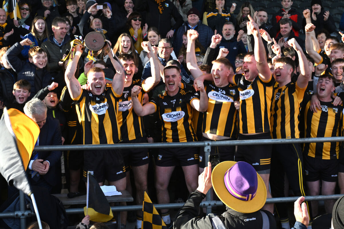  Kilbrittain captain Philip Wall and his team celebrate after the win over Kilrossanty in the AIB Munster Club JHC final in Mallow. Picture: Dan Linehan