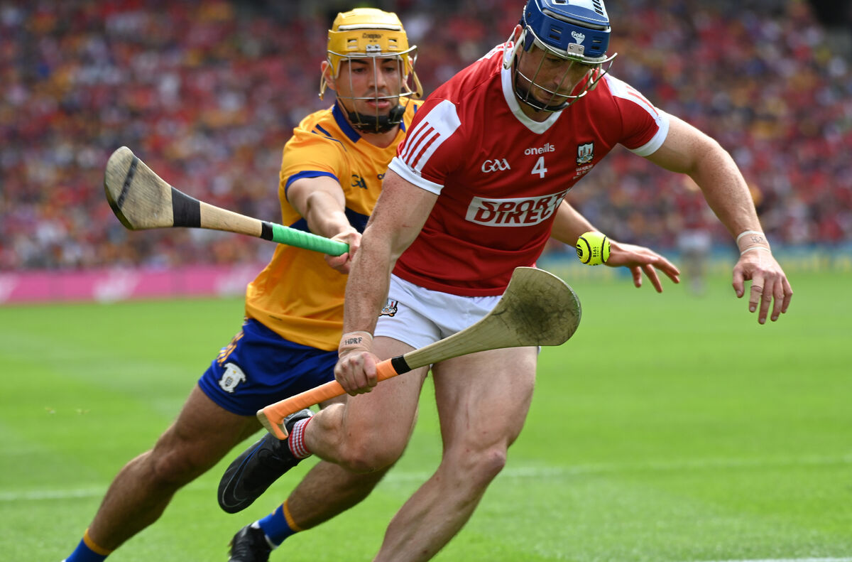 Sean O'Donoghue is tackled by Clare's Mark Rodgers during the All Ireland senior hurling final at Croke Park in 2024. Picture: Eddie O'Hare