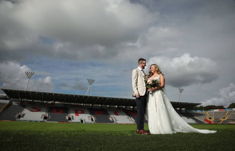  “We were very nervous the days leading up to the wedding, as there was supposed to be a yellow rain warning," the couple said. Luckily, the rain held off until after the pictures.  
