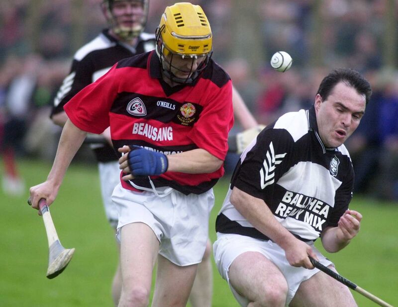 Cloyne's Ian Quinlan and Ballyhea's Noel Hanley tussle for the ball during the Cork SHC in 2000. Picture: Eddie O'Hare Cloyne's Ian Quinlan and Ballyhea's Noel Hanley tussle for the ball during the Cork SHC in 2000. Picture: Eddie O'Hare