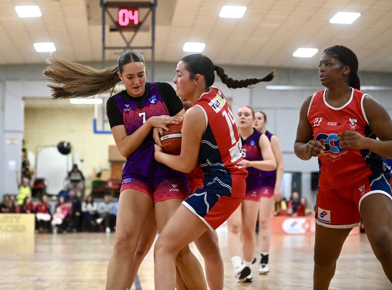 Katie Mae O’Neill battles for possession for Glanmire against Mia Lynch, Brunell, in the Women's U20 National Cup semi-final. Picture: Larry Cummins Katie Mae O’Neill battles for possession for Glanmire against Mia Lynch, Brunell, in the Women's U20 National Cup semi-final. Picture: Larry Cummins