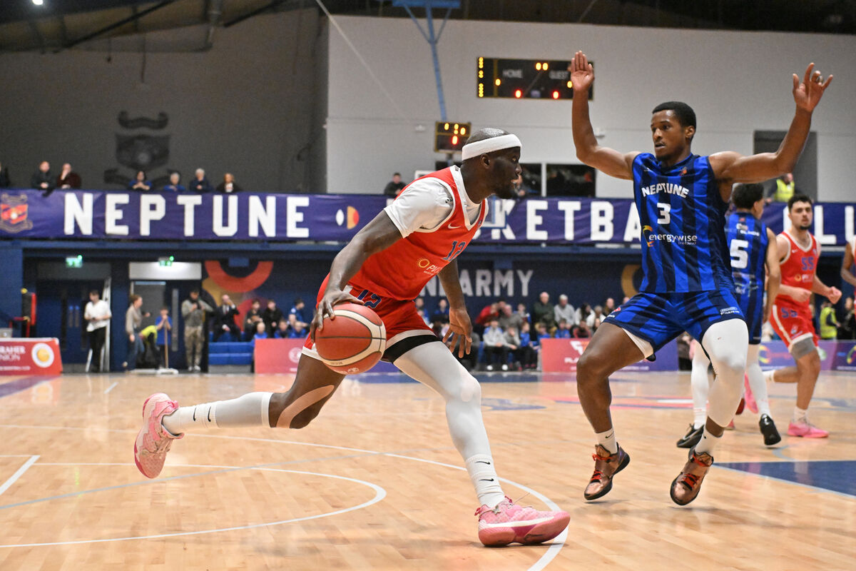  Tamyrik fields, UCC Demons looking to go past Mike Hayes, Neptune. Picture: Dan Linehan