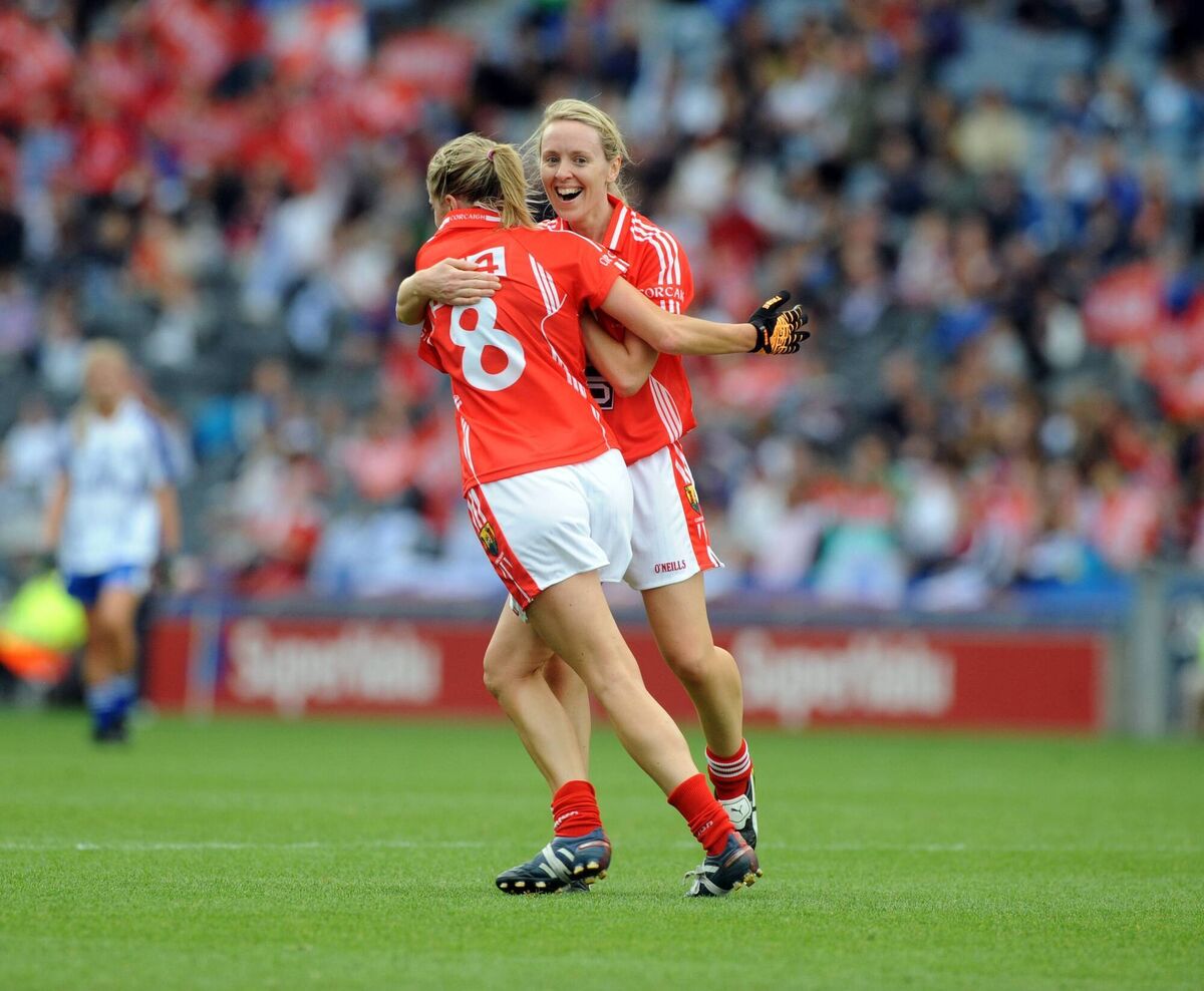 Nollaig Cleary celebrates a goal with Juliet Murphy at Croke Park. Picture: Eddie O'Hare Nollaig Cleary celebrates a goal with Juliet Murphy at Croke Park. Picture: Eddie O'Hare