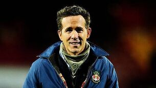 Ryan Reynolds chats to fans at Wrexham’s FA Cup clash with Nottingham Forest